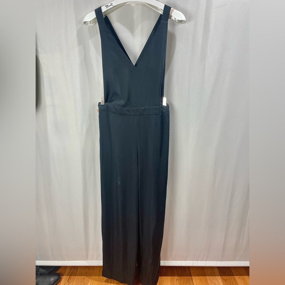 Bobi Black Revolve Black Modal Cotton Cross Back Wide Leg Jumpsuit Size S - Picture 4 of 11